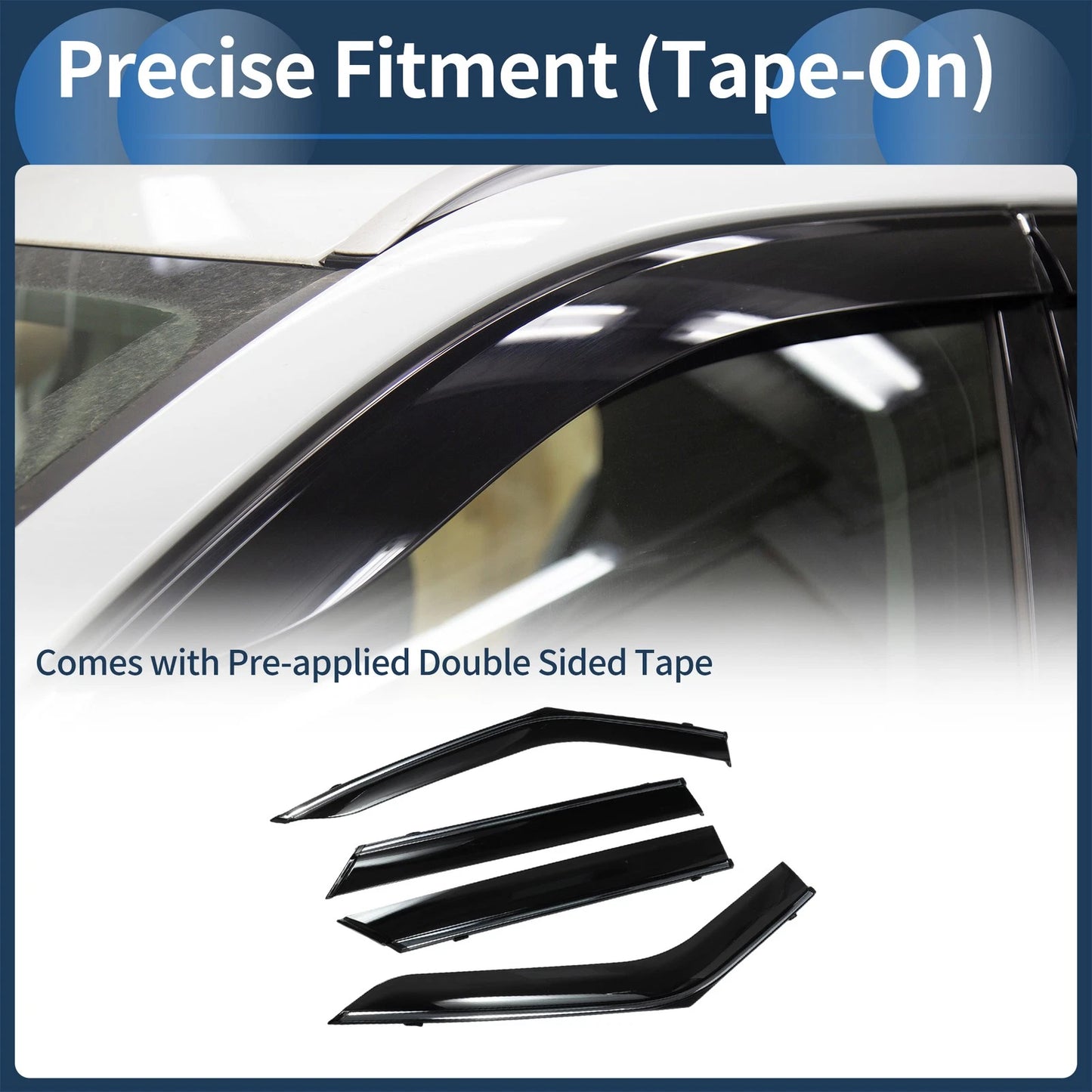 Window Deflectors for Ford Explorer 2020 Side Window Vent Visors Black 1 Set