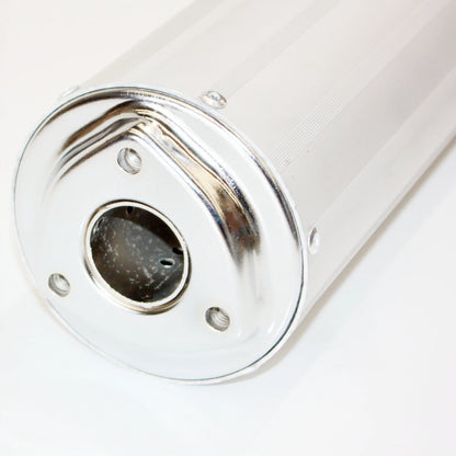 Silver Alloy Exhaust Muffler + Clamp for 200cc 250cc 300cc Quad ATV