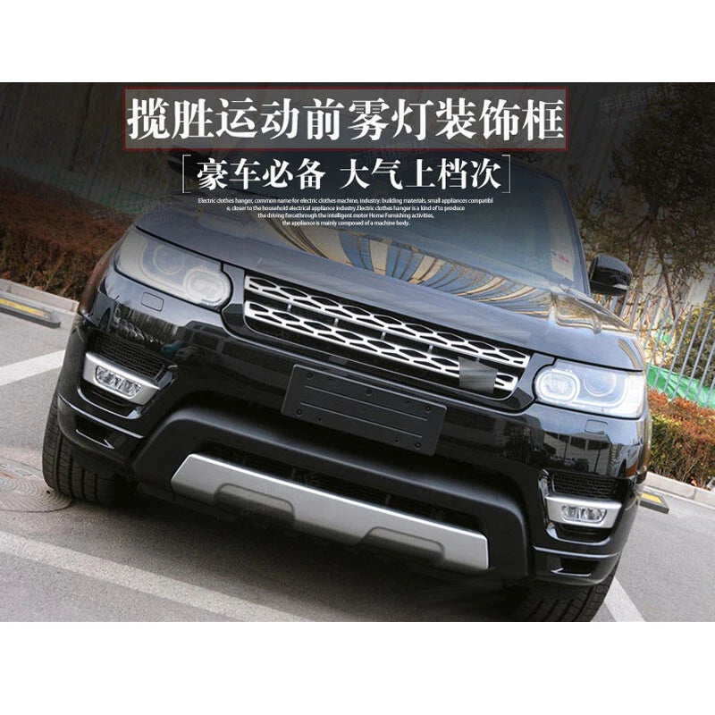 Pair Front Bumper Fog Lamp Cover Frame Trim Fit For Range Rover Sport 2014-2017