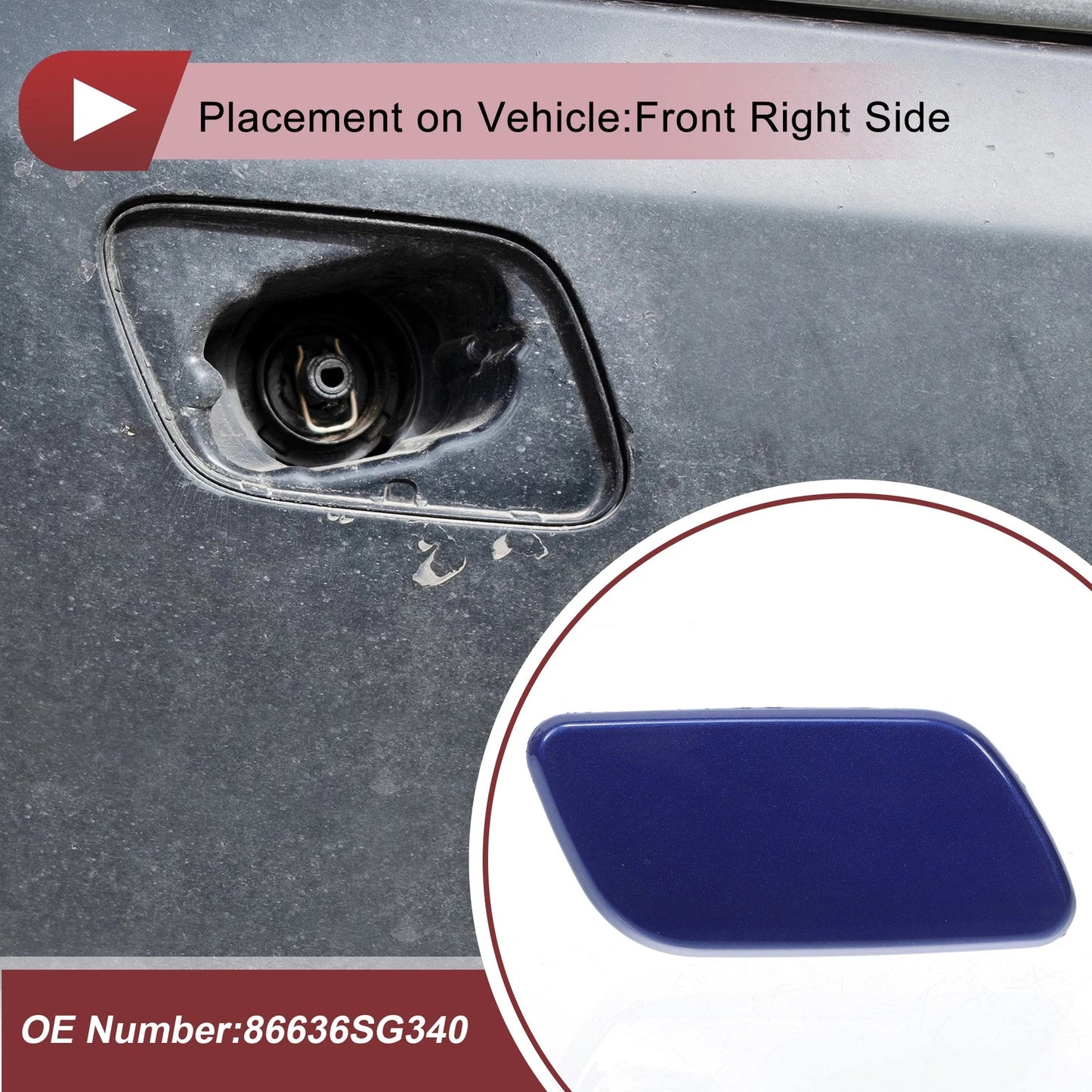 Front Right Washer Nozzle Cover for Subaru Forester (2016-2018) Blue