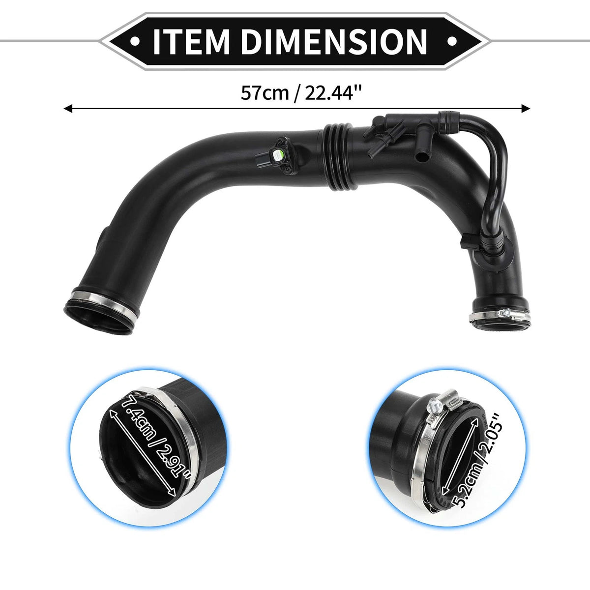 Intake Hose for Mercedes-Benz W204 2012-2015, Black, 2 x Compatible Parts