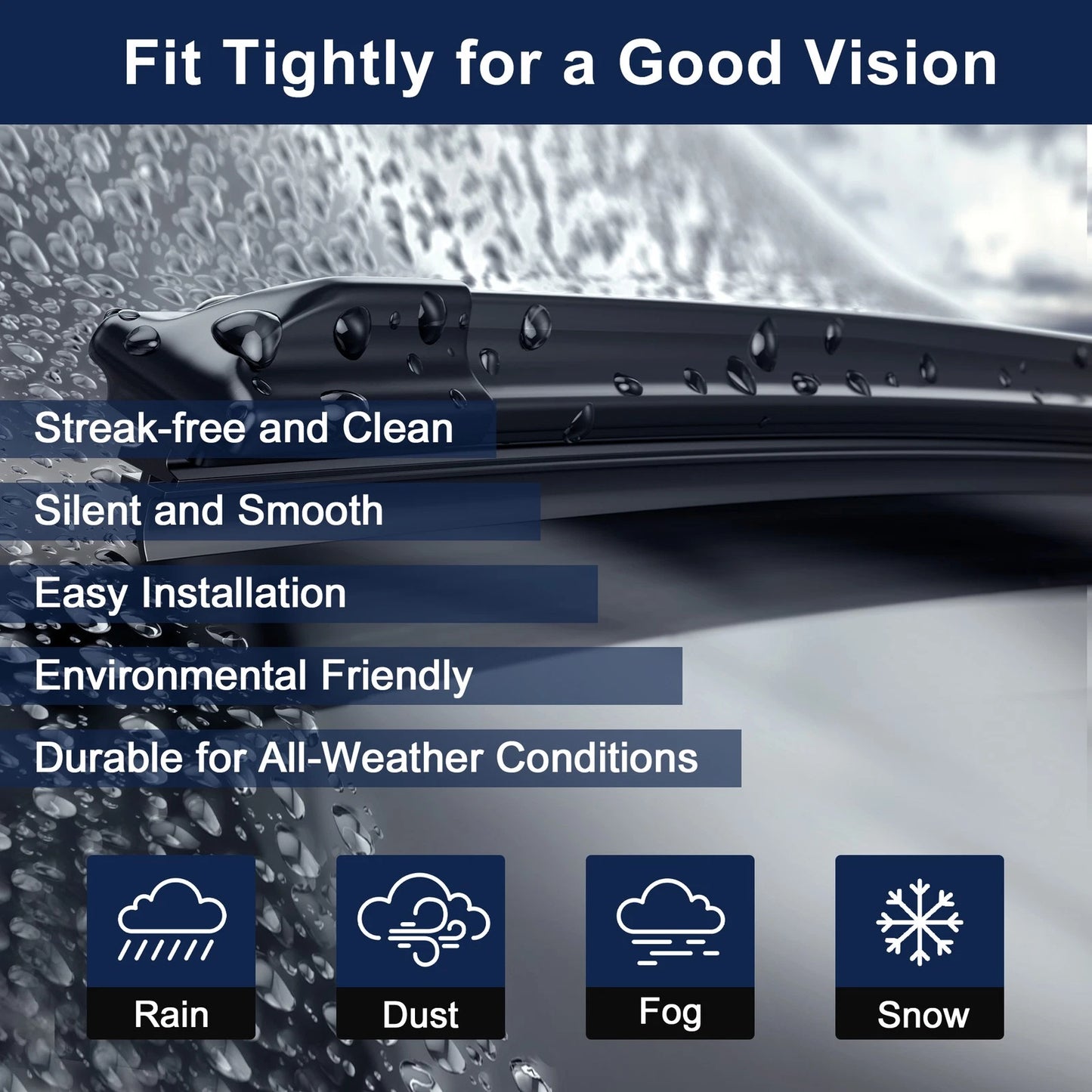 26" 20" Front Windshield Wiper Blades for Volvo V50 V70 (2001-2010)