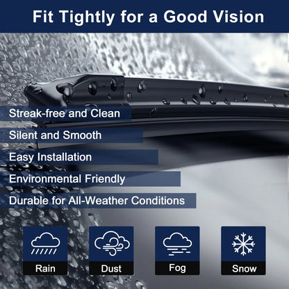 26" 20" Front Windshield Wiper Blades for Volvo V50 V70 (2001-2010)