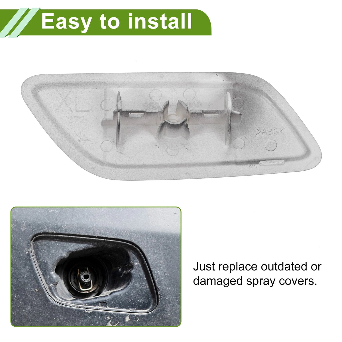 Front Left Washer Nozzle Cover for Toyota Land Cruiser (2013-2015) Black