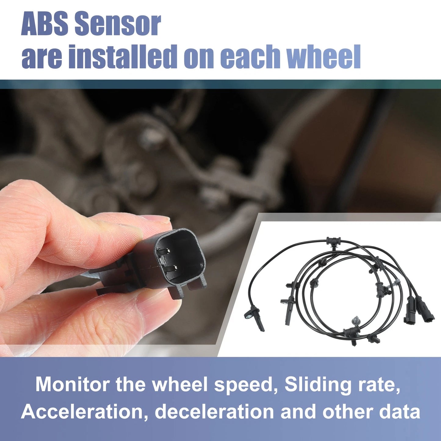 Rear Left Right ABS Sensors for Ford Edge (2011-2014) - 2 x Sensors