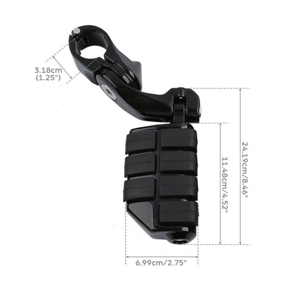 1.25" Adjustable Highway Short Angled Foot Pegs for Harley