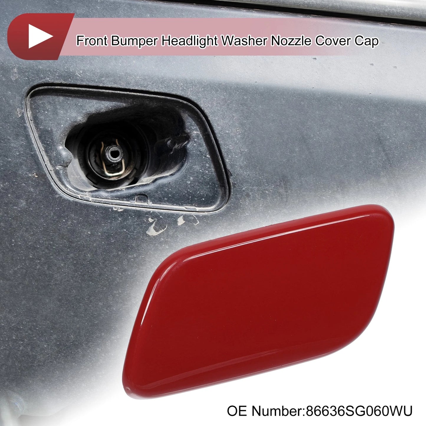 Front Left Washer Nozzle Cover for Subaru Forester 2013-2015 Red