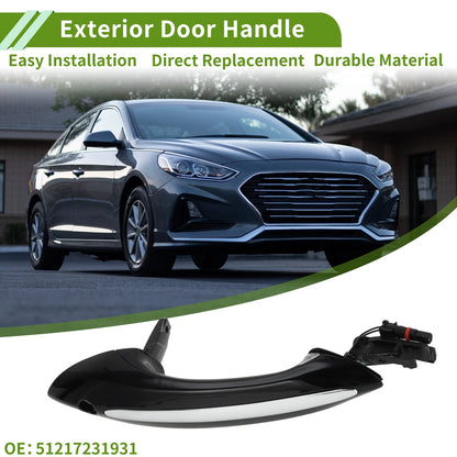 Exterior Door Handle for BMW F07 Front Left - Silver Tone Black