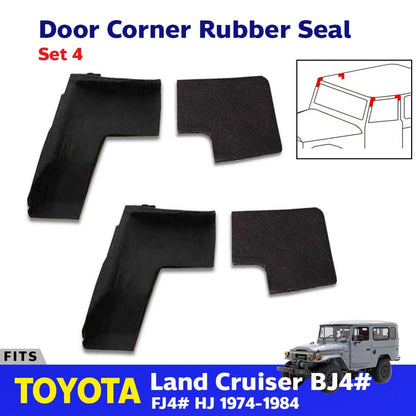 Set Door Corner Rubber Seal Trim Mold Fits 1974-84 Toyota Land Cruiser FJ40 FJ47