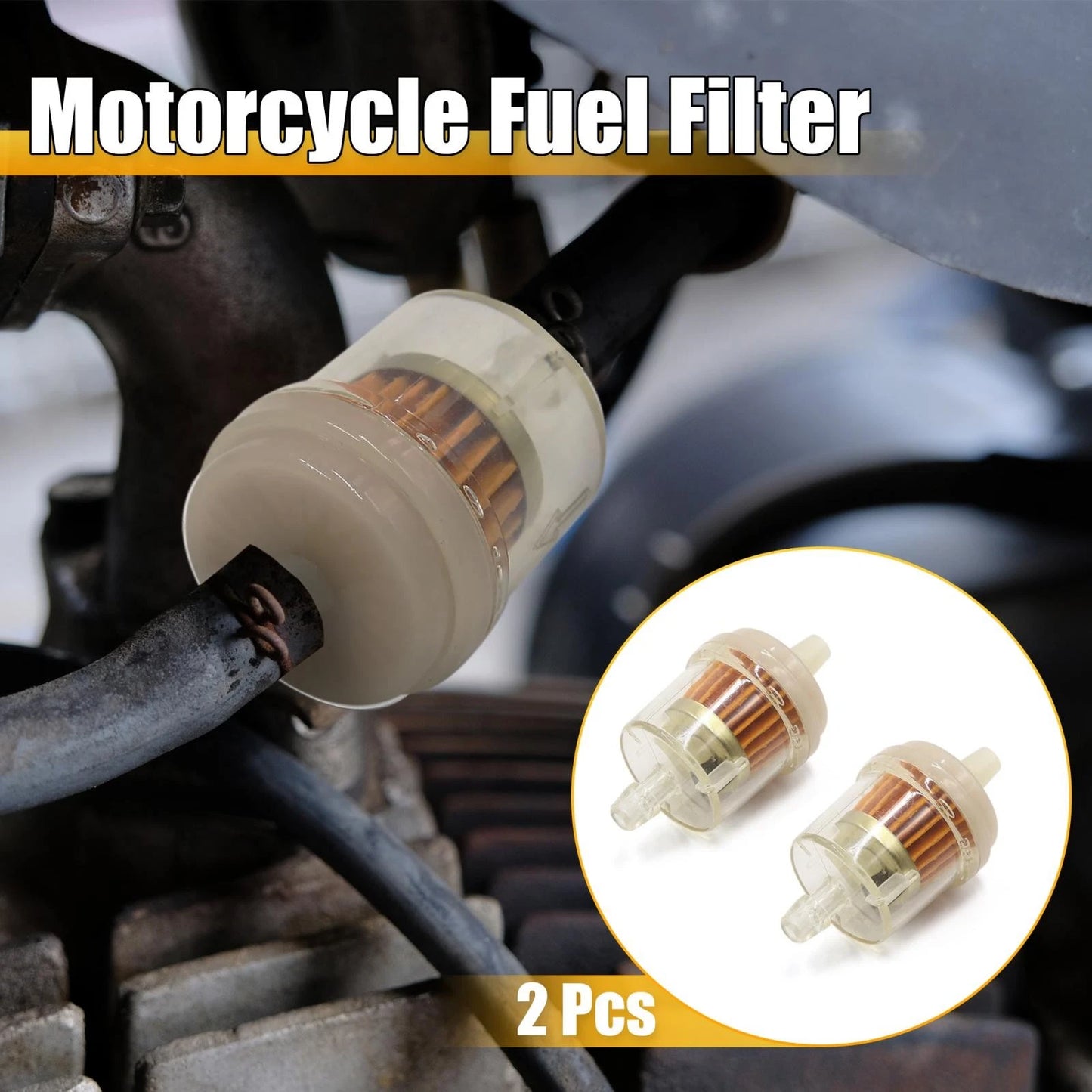 2 x Magnetic Gasoline Fuel Filter Cleaner for 8mm Hose Motorcycle
