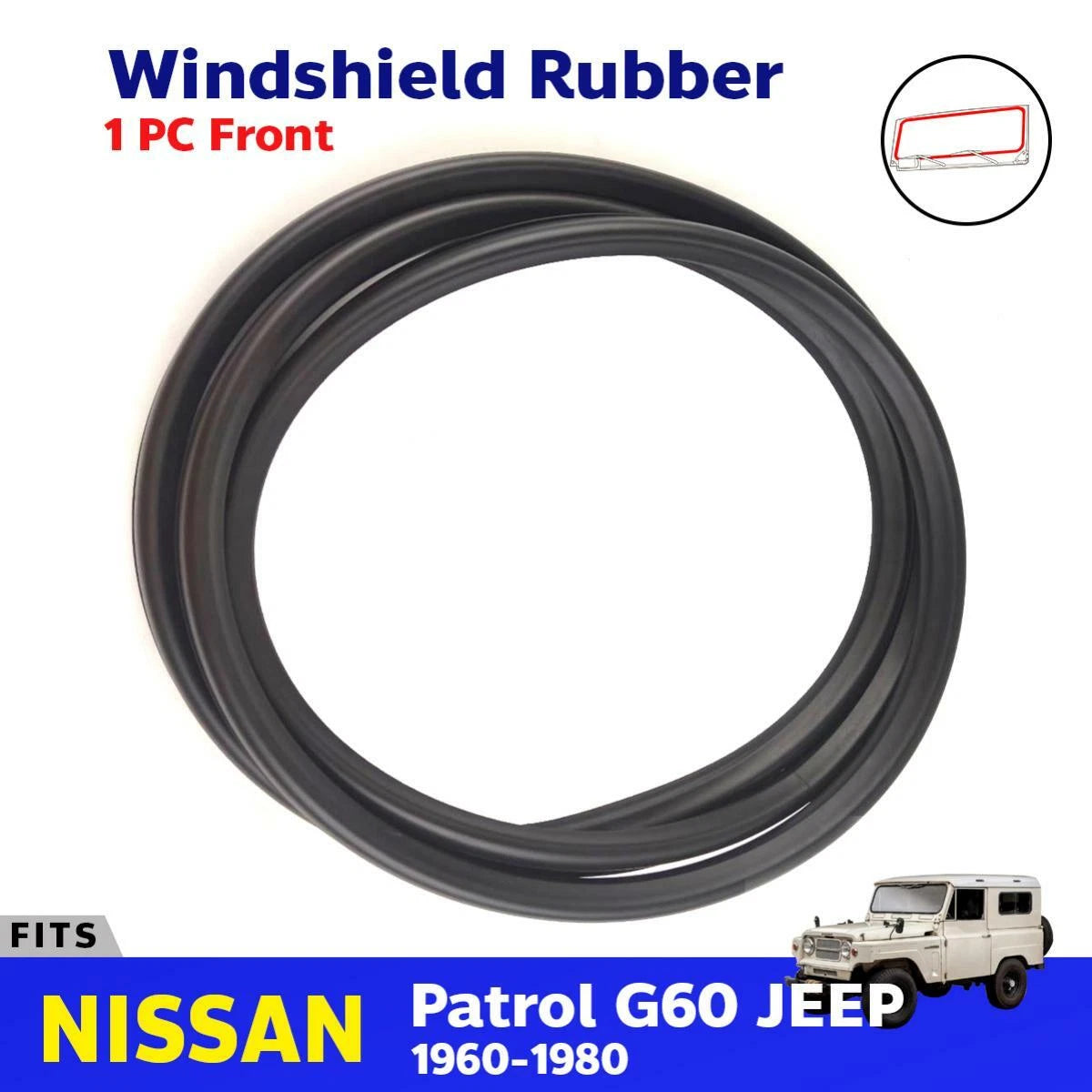 Front Windshield Rubber Seal Weatherstrip Fits Nissan Patrol G60 JEEP 1960-80