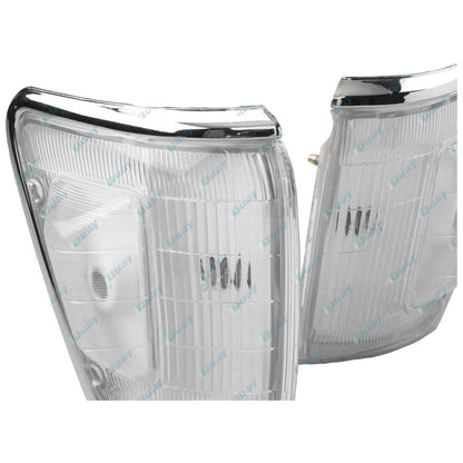Chrome Corner Indicator Lights Pair w/Clear Hump for Toyota Hilux (1994-1997)