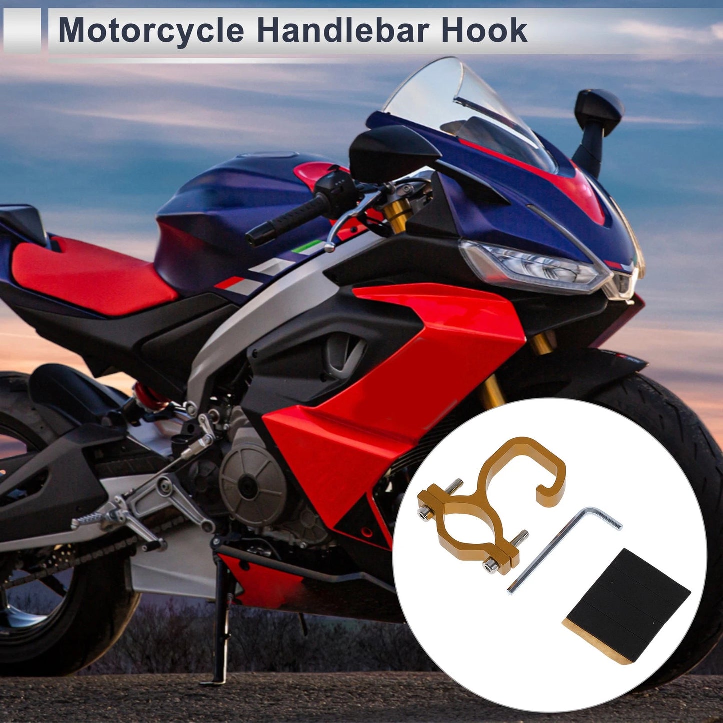Arc Aluminum Alloy Motorcycle Hanging Hook Hexagon Wrench Gasket for Motorcycle