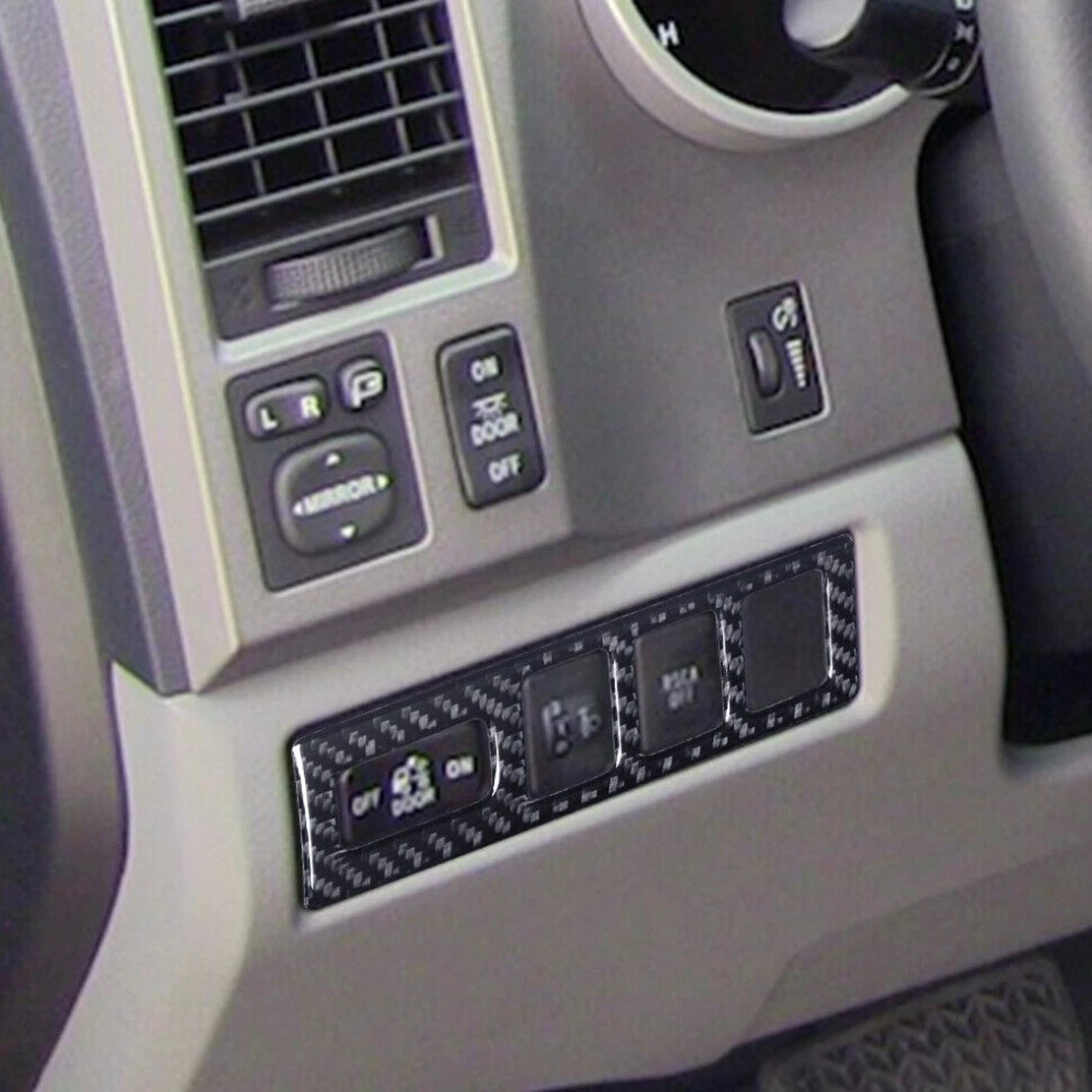 Carbon Fiber Side Dash Button Cover Trim for Toyota Tundra, Sequoia (2007-2023)