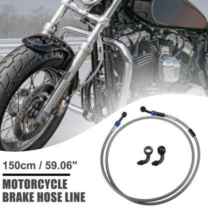 1 x Brake Hose Braided Line 150cm Blue Silver Tone for Motorcycle