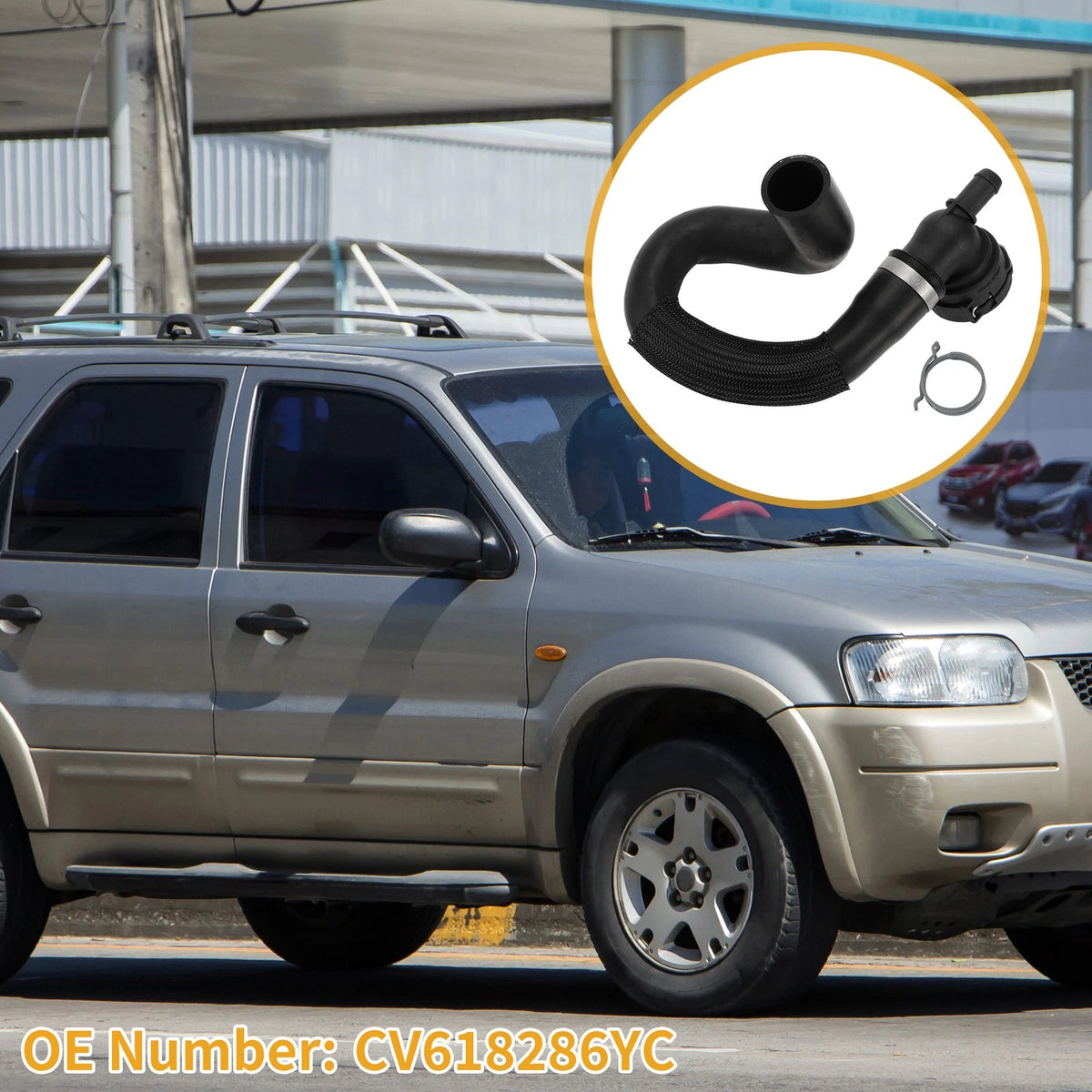 Radiator Hose 2.0L for Ford Escape (2013-2016) Rubber Black 1 x Piece
