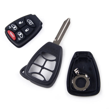 6 Button Remote Smart Key Shell Case for Chrysler Jeep Dodge (Fits Various Models)