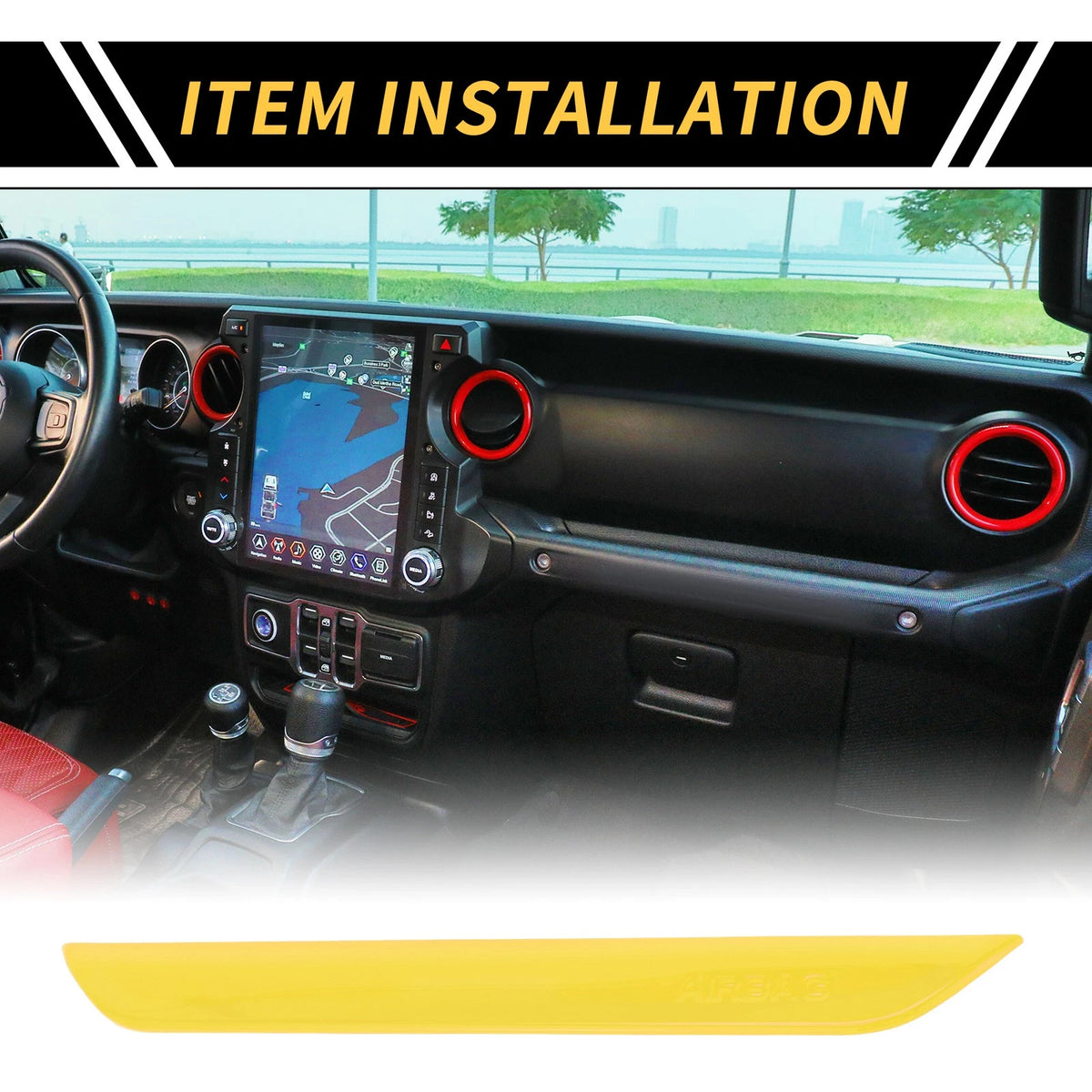 Passenger Side Seat Handle Trim for Jeep Wrangler JL JLU (2018-2024) Yellow
