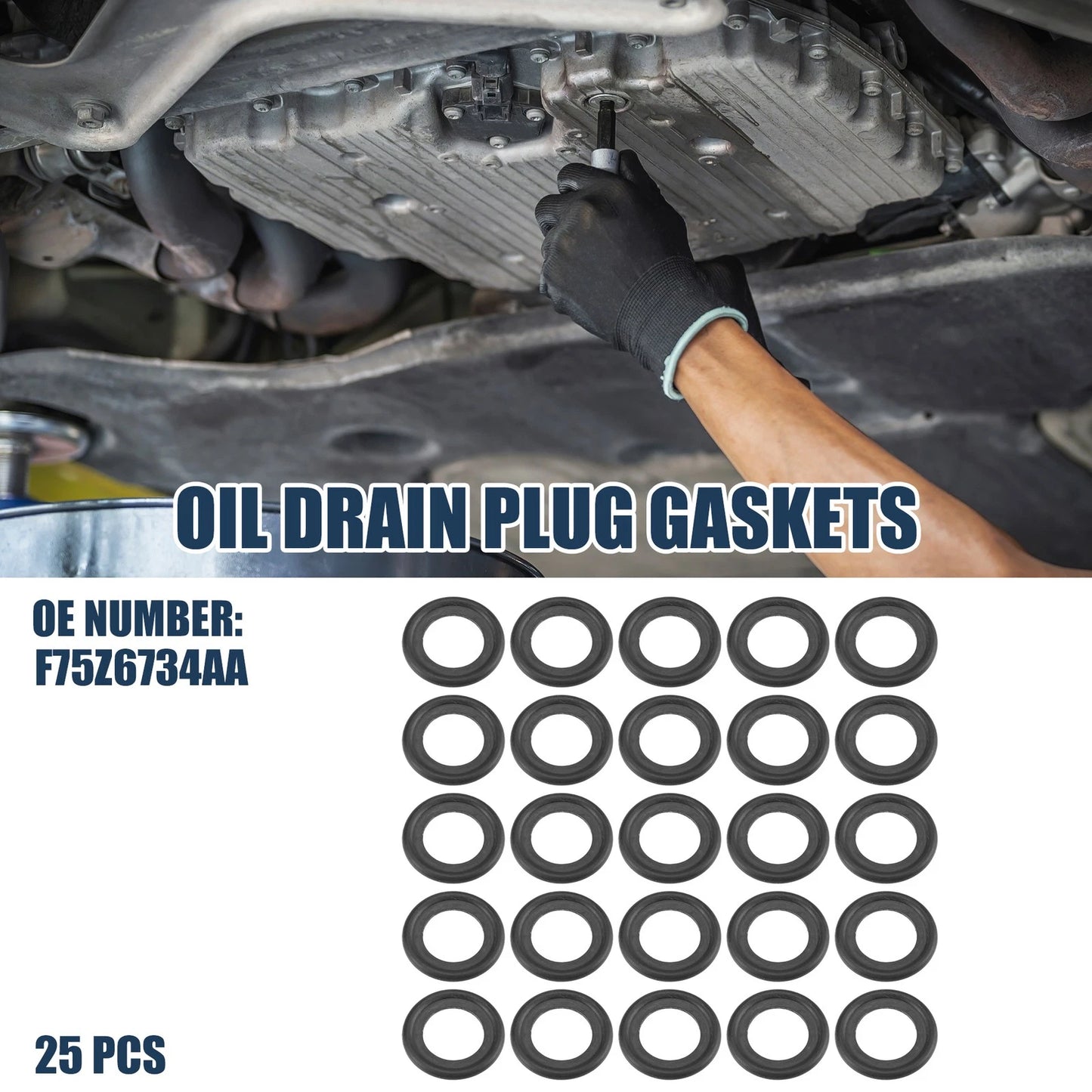 25 x Oil Drain Plug Gaskets 14mm ID for Ford Crown Victoria (1992-2011)
