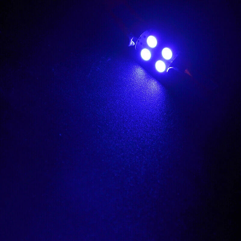 31mm 50pc Festoon 4 SMD 5050 LED Dome Map License Plate Bulbs for Universal
