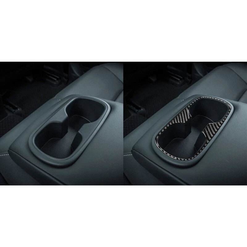 Soft Carbon Fiber Rear Seat Water Cup Holder Panel for Toyota Corolla 19-24