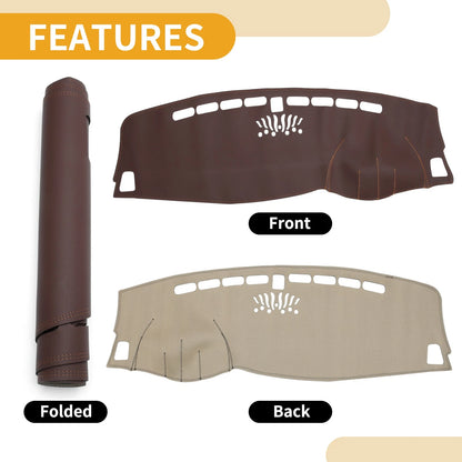 Dashboard Cover Mat for Kia Sportage (2016-2017) - Brown Anti-Slip