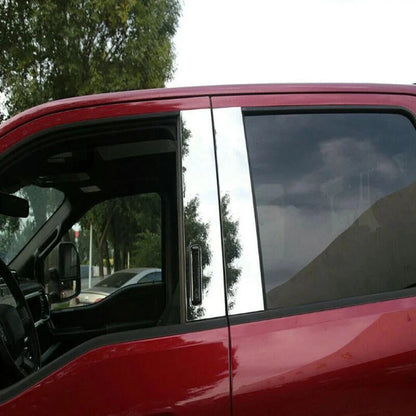 Car Door Trim B Pillar Window Covers Chrome for Ford F150 2015-2021
