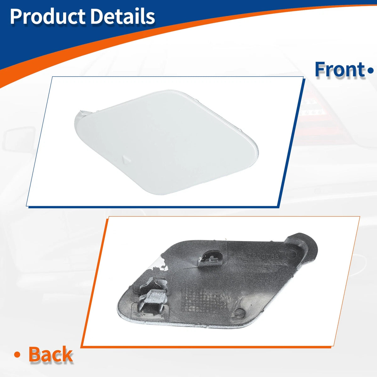 Tow Hook Cover Front Right for BMW 535i 550i GT White