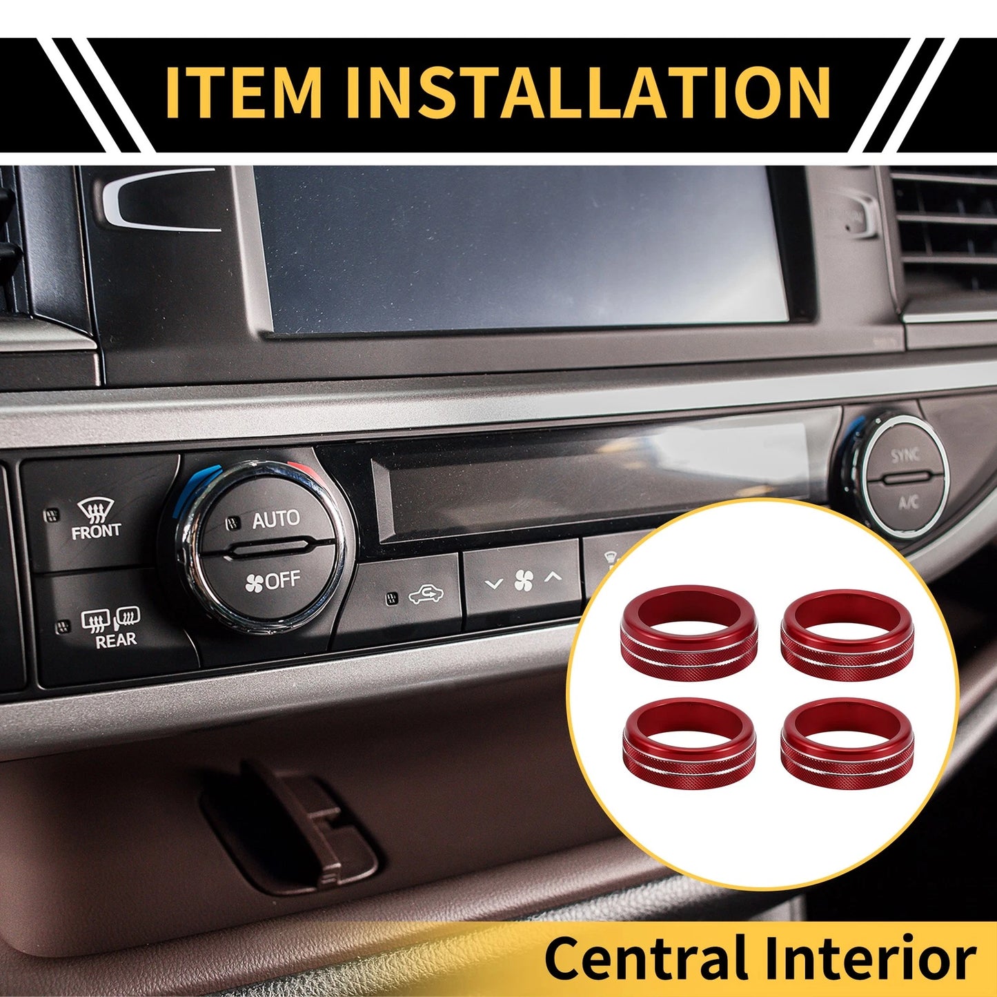 AC Heater 4WD Switch Knob Cover Ring for Toyota Tacoma (2020–2023)