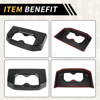 Carbon Fiber Armrest Box Rear Cup Holder Covers for Toyota Tundra (2022-2024)