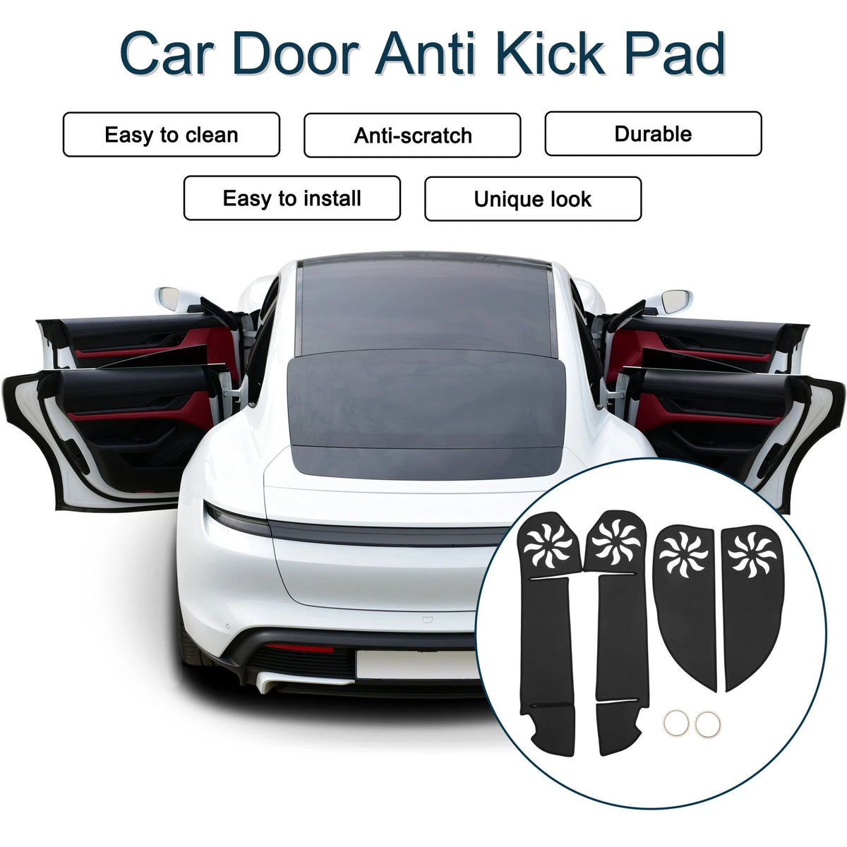 Lexus IS/IS250/IS350/IS F Door Anti Kick Pad Protector Black (2006-2011)