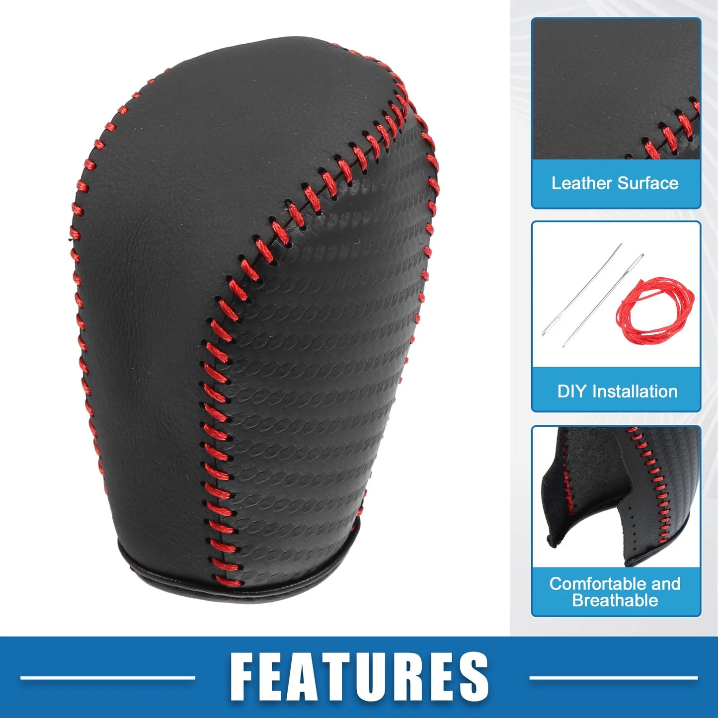 Gear Shifting Knob Cover for Honda Civic 10th Gen 2016-2021 Black Red