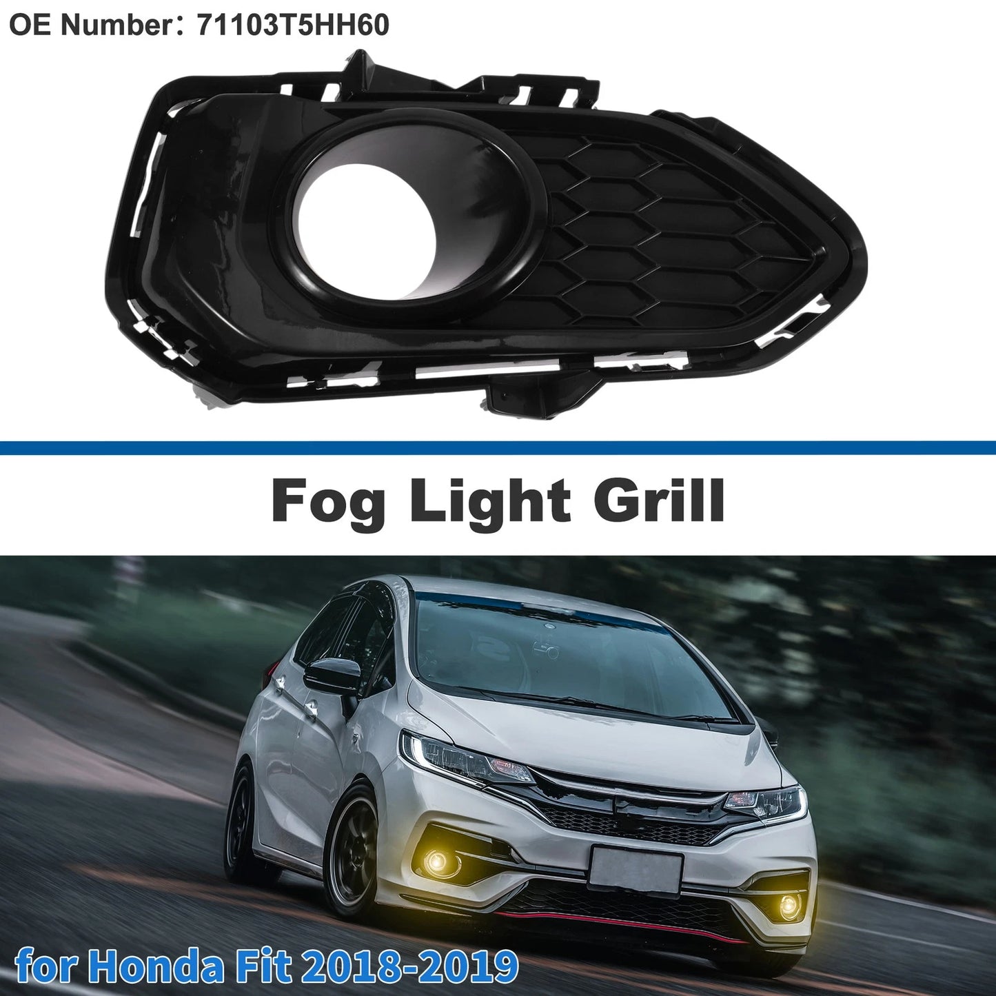 Front Right Fog Light Grill for Honda Fit (2018-2019)