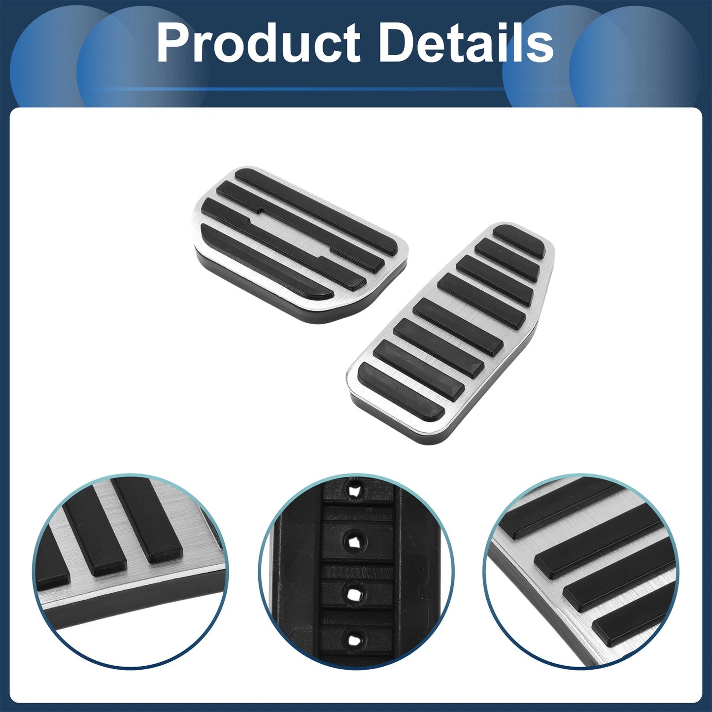 Silver Tone Foot Accelerator Pedal Covers for Suzuki Spacia (2017-2023)