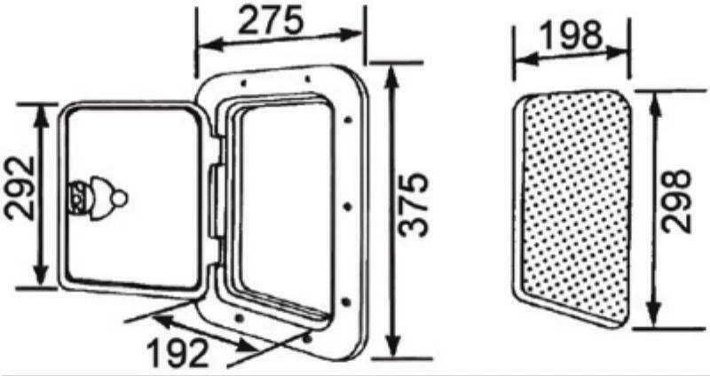 Access Hatch Caravan Boat Marine White 375mm x 275mm Deluxe Walk-On Hatch