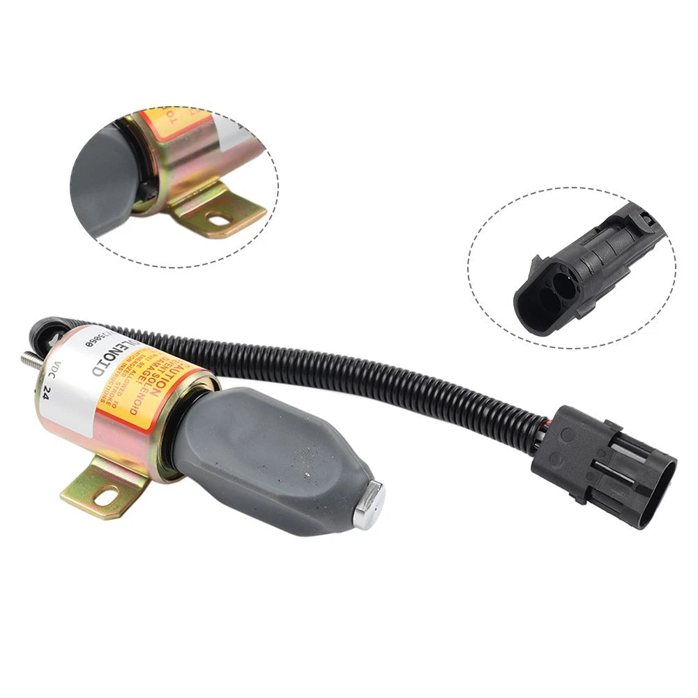 24V Fuel Stopper Shutoff Solenoid for JS130 JS160 JS180 JS240
