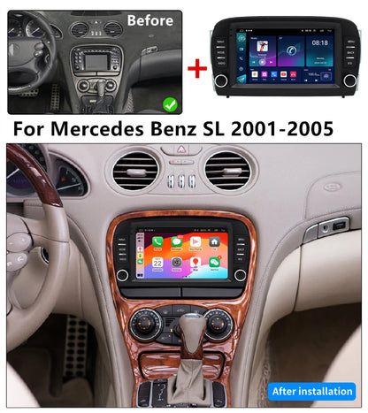 7" Car Android 13 Stereo Radio GPS Navigation for Benz SL R230 (2001-2005)