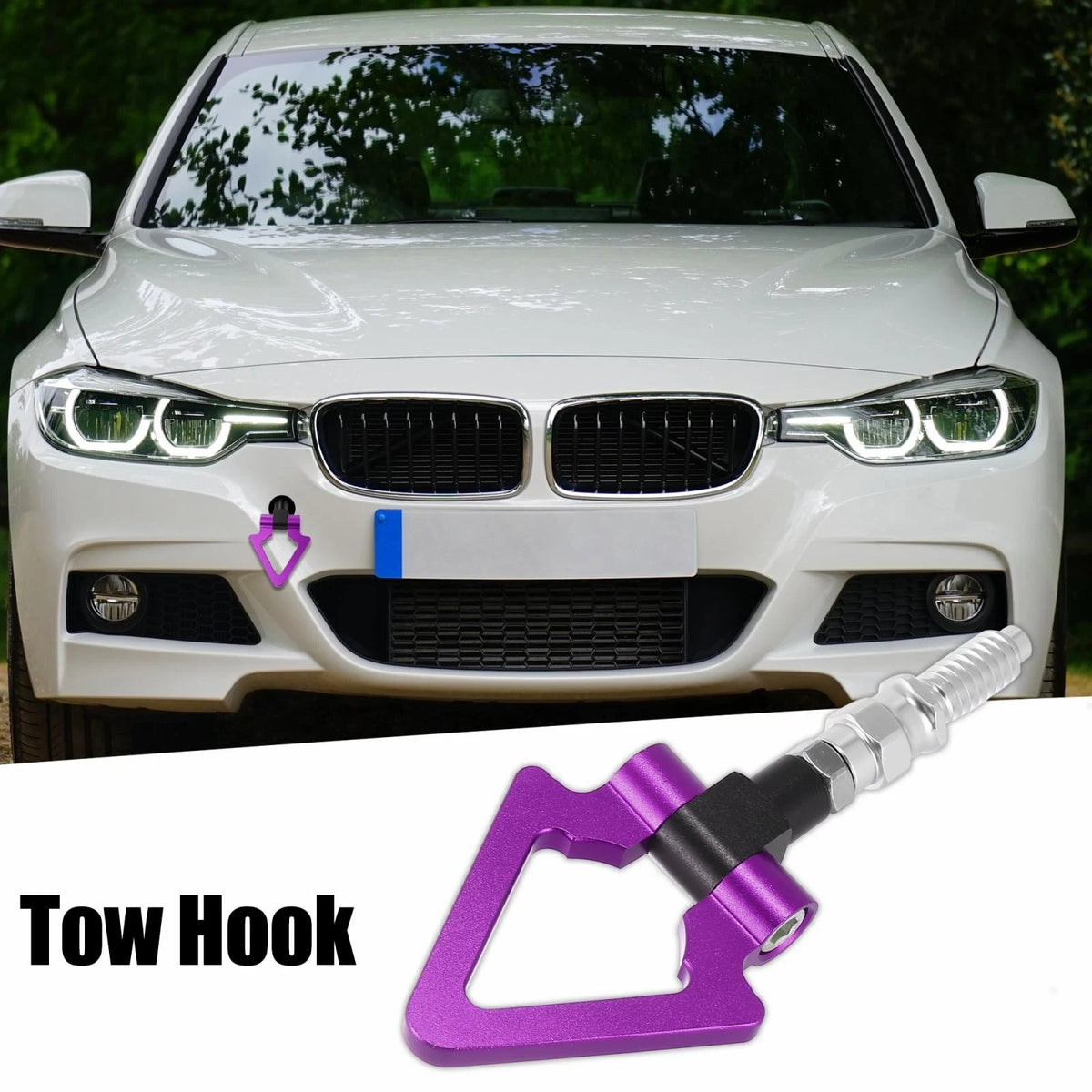 Purple Screw On Tow Hook Triangle Ring for BMW 3 5 7 Series Z3 Z4
