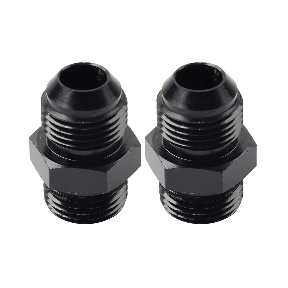 2 x Black Aluminum AN10 Flare to 10AN ORB Male Fitting Adapter for Make & Model
