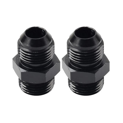 2 x Black Aluminum AN10 Flare to 10AN ORB Male Fitting Adapter for Make & Model