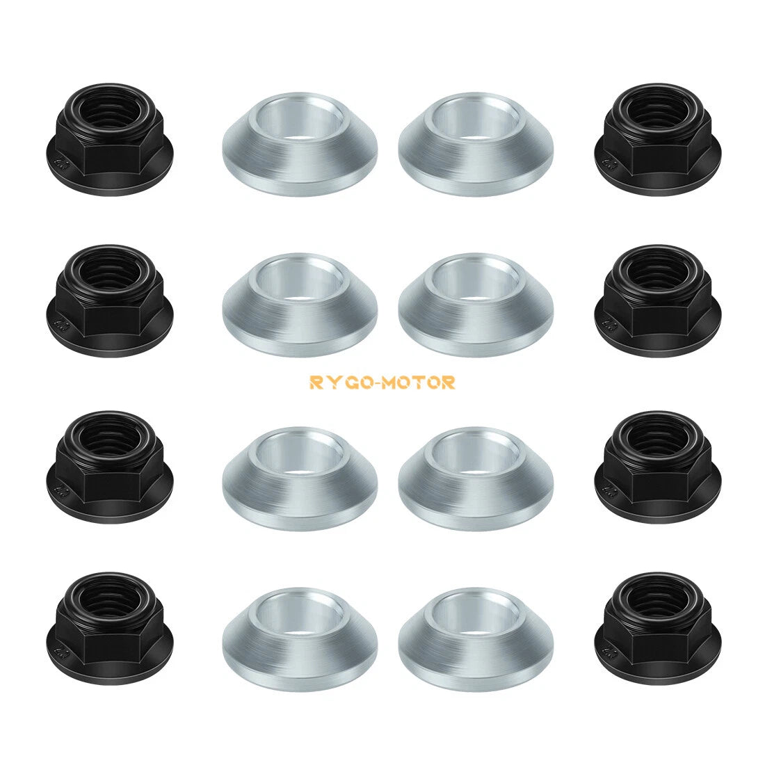 16PCS Wheel Lug Flange Nuts Stainless Steel for Yamaha RAPTOR 660 (2001–2005)