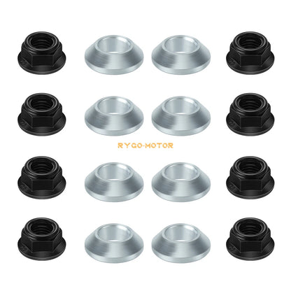 16PCS Wheel Lug Flange Nuts Stainless Steel for Yamaha RAPTOR 660 (2001–2005)