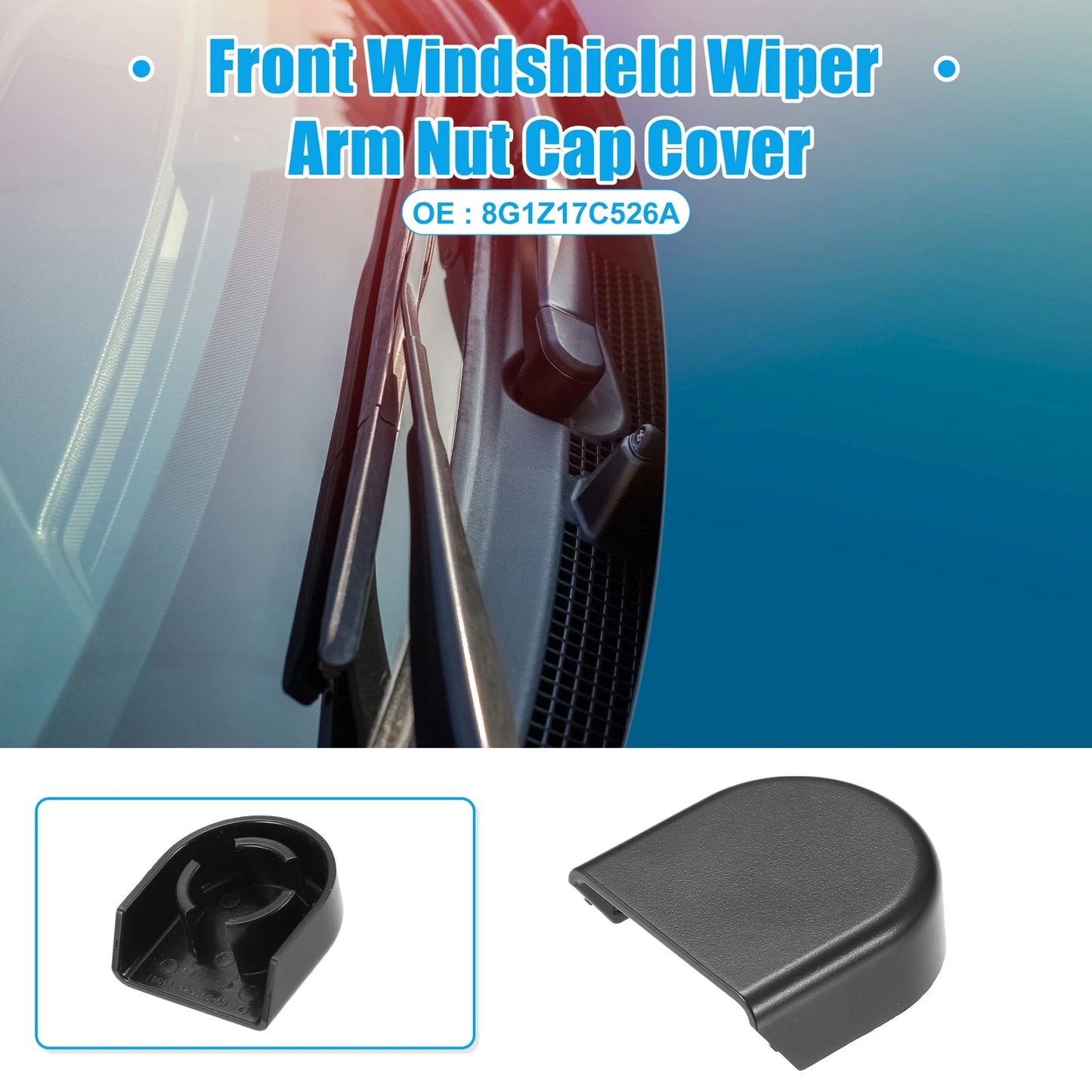 Wiper Arm Nut Cover Cap Black for Ford Escape (2013-2019)