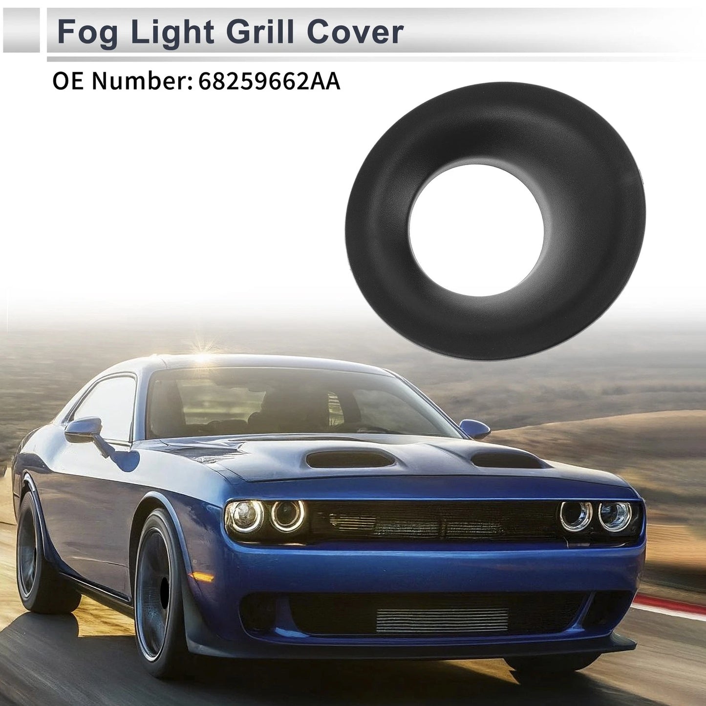1x Front Right Fog Light Grill for Dodge Challenger (15 - 22)