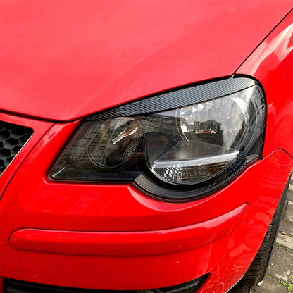 Headlight Eyelid Trim for Volkswagen Polo 9N 9N3 (2005-2009) Carbon Fiber Look