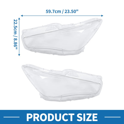 Pair Front Left Right Headlight Lens Cover for Infiniti Q50 (2014-2021)