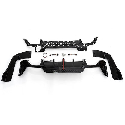 Gloss Black Rear Lower Diffuser with LED Light for 23-24 BMW 3 Series G20