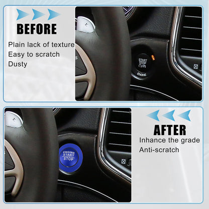 Engine Start Stop Button Cover Trim Kit for Jeep Cherokee & Dodge (2014-2023)