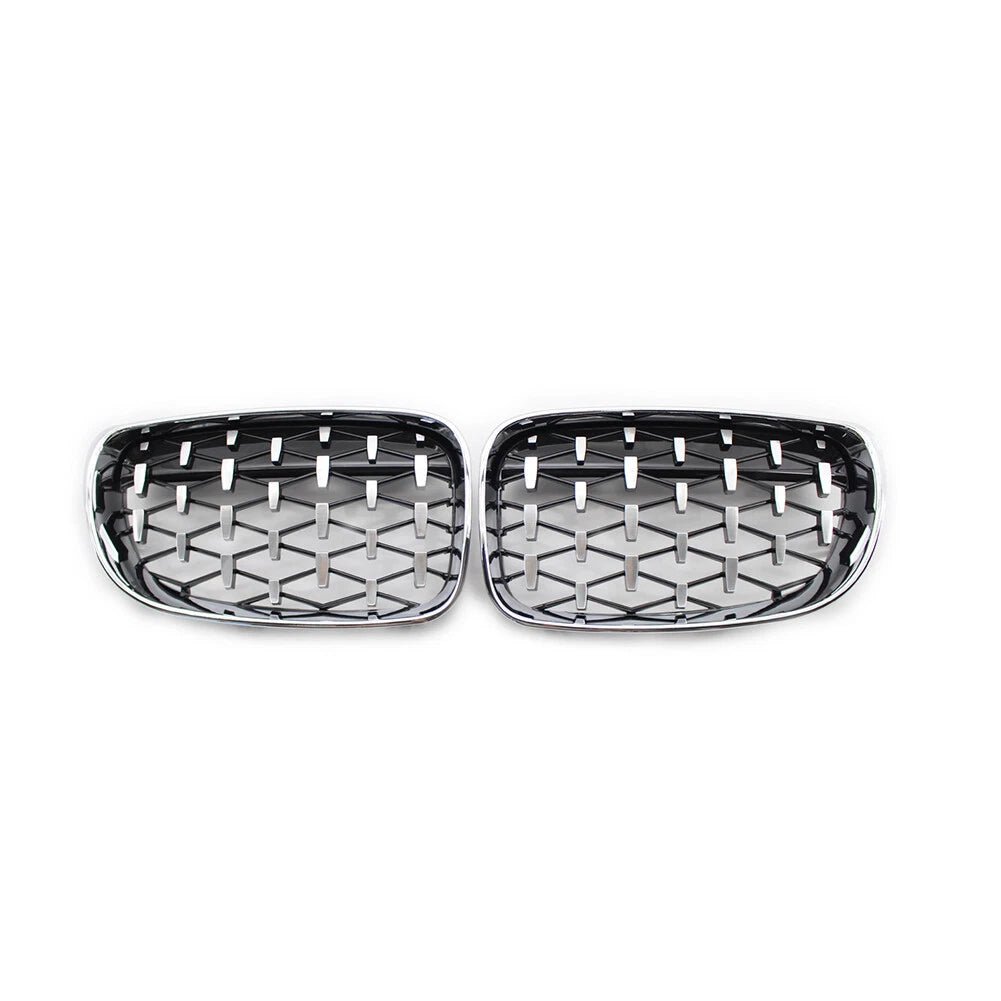 Chrome Black Diamond Front Kidney Grill for BMW 1 Series (2004-2013)