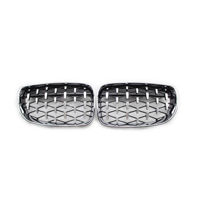 Chrome Black Diamond Front Kidney Grill for BMW 1 Series (2004-2013)